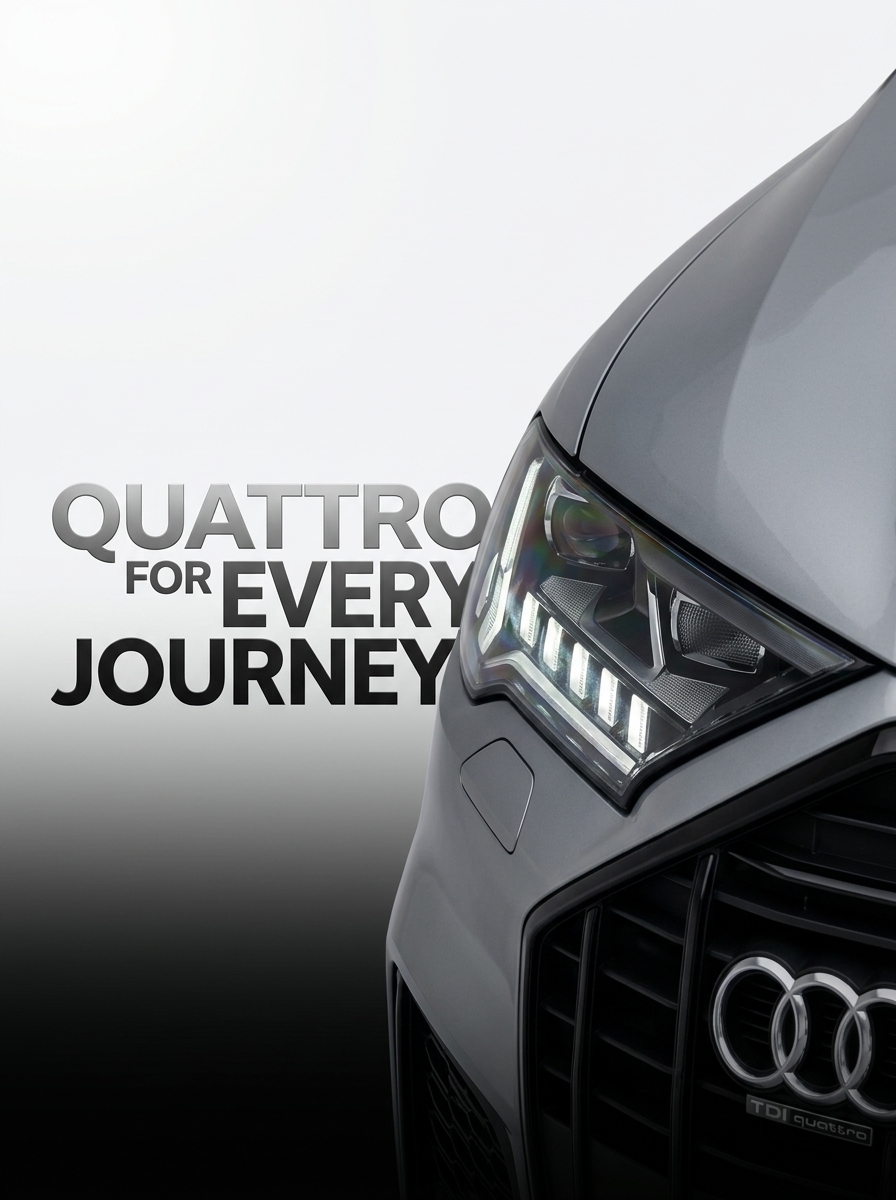 Quattro 旅程主题的汽车海报